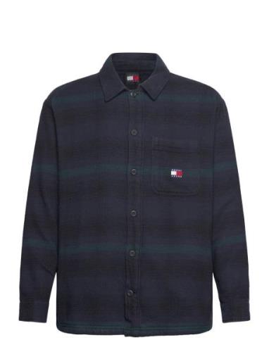 Tommy Jeans Tjm Badge Check Overshirt Marinblå