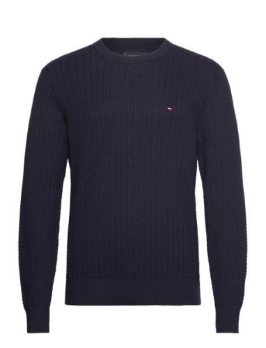 Tommy Hilfiger Herringb Structure C Nk Marinblå