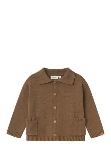 Lil'Atelier Nmmtheo Ls Loose Knit Card Lil Brun