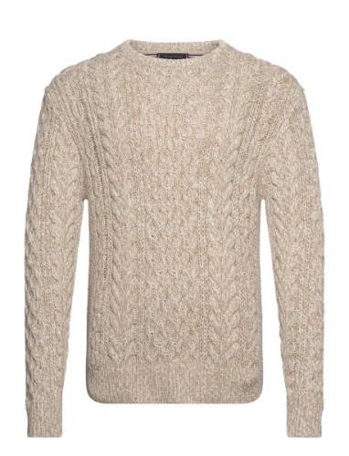 Tommy Hilfiger Mouline Aran Cable Crew Neck Beige