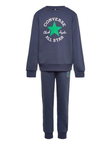 Converse Converse Dissected Chuck Patch Fleece Crew Set Marinblå