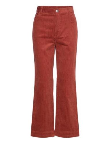 Monki Regular Waist Straight Leg Corduroy Trousers Röd