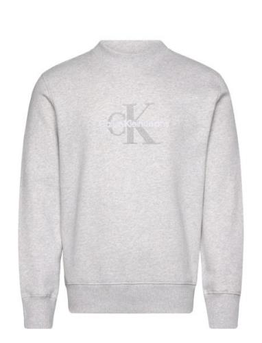 Calvin Klein Jeans Chenille Monologo Crew Neck Grå