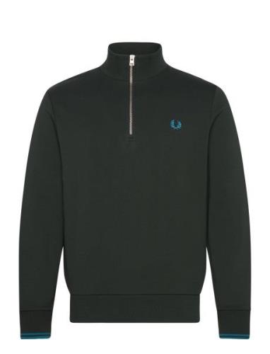 Fred Perry Half Zip Sweatshirt Grön