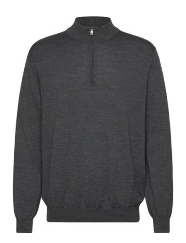 Mango 100% Merino Wool Sweater With Zip-Neck Grå