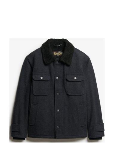 Superdry Merchant Wool Chore Jacket Marinblå