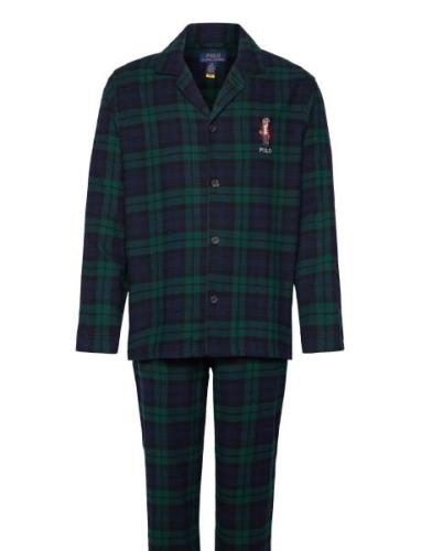 Polo Ralph Lauren Underwear Polo Bear Plaid Flannel Pajama Set Marinbl...