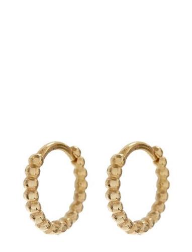 LUV AJ The Mini Continuous Beaded Huggies-Gold Guld