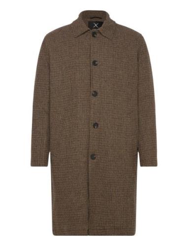 Clean Cut Copenhagen Carlos Check Coat Khaki Green