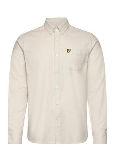 Lyle & Scott Plain Flannel Shirt Beige