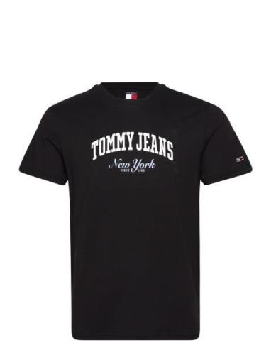 Tommy Jeans Tjm Slim Varsity Pop Tee Ext Svart