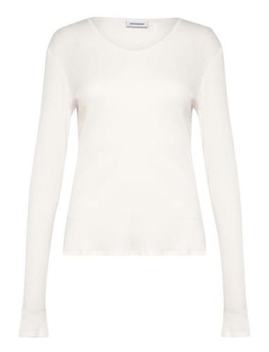 Weekday Sheer Rib Long Sleeve Top Vit