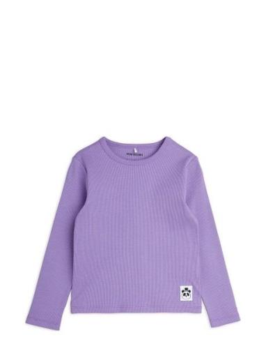 Mini Rodini Solid Rib Ls Tee Lila