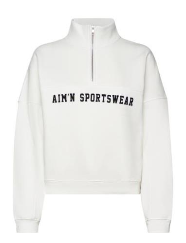 Aim´n Varsity Sweat Half Zip Vit