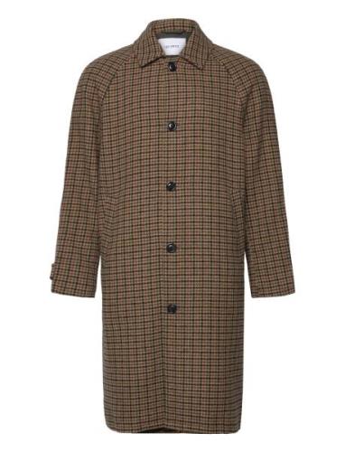 Les Deux Michael Houndstooth Wool Coat 3.0 Brun