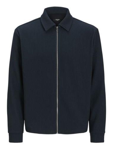 Jack & J S Jprblarick Zip Shirt Styd Aw24 Marinblå