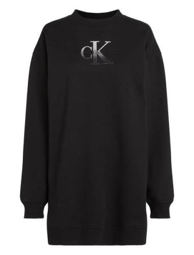 Calvin Klein Jeans Embroidered Monologo Crew Dress Svart