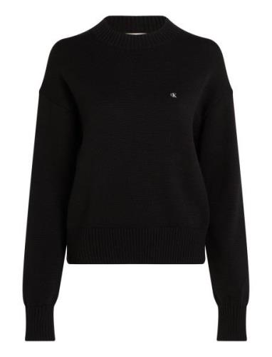 Calvin Klein Jeans Monogram Embro Crewneck Sweater Svart