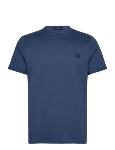 Fred Perry Ringer T-Shirt Blå