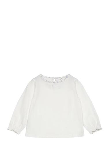 Mango Contrast Detail T-Shirt Vit