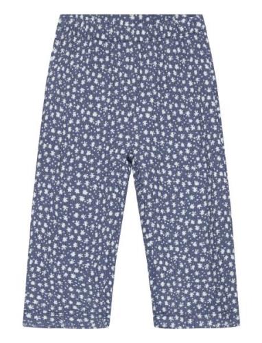 Mango Printed Flared Trousers Blå