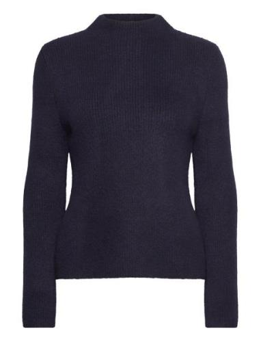 Mango Perkins-Neck Knitted Sweater Marinblå