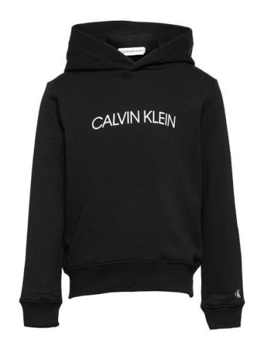 Calvin Klein Institutional Logo Hoodie Svart