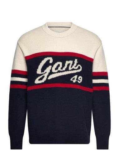 GANT Gant Vintage Graphic C-Neck Marinblå