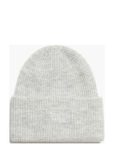 Superdry Soft Rib Knit Beanie Hat Grå