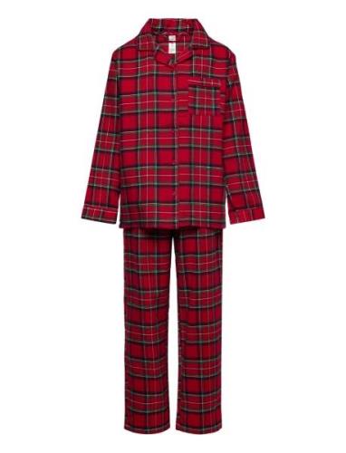 Lindex Pyjamas Set Flannel Röd