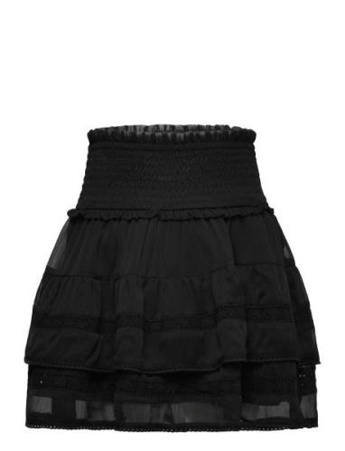 Lindex Skirt Flounce With Lace Svart