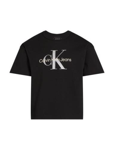 Calvin Klein Monologo Glitter Ss T-Shirt Svart