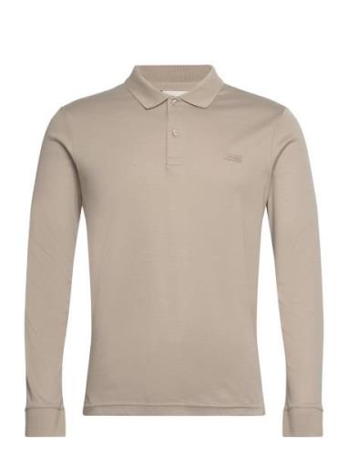 Calvin Klein Liquid Touch Slim Ls Polo Beige