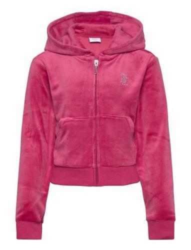 Juicy Couture Jc Diamante Zip Thru Hood Rosa