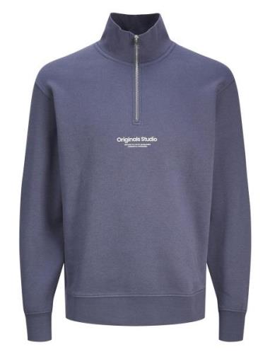 Jack & J S Jorvesterbro Sweat Quarter Zip Noos Jnr Blå