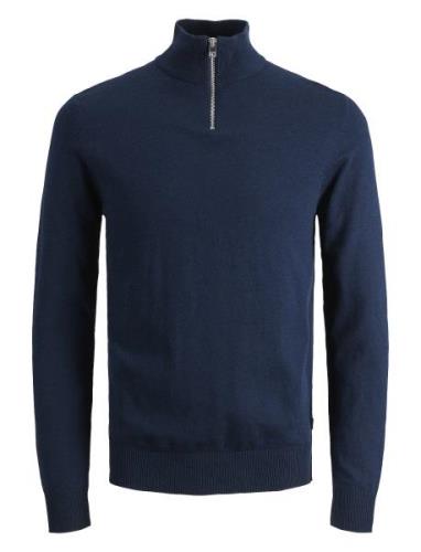 Jack & J S Jjeemil Knit Half Zip Noos Jnr Marinblå