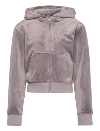 Juicy Couture Diamante Zip Through Hoodie Grå