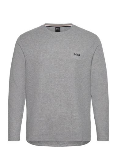 BOSS Waffle Ls-Shirt Grå