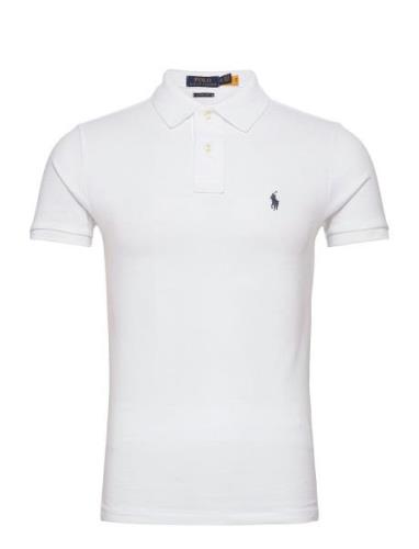 Polo Ralph Lauren Custom Slim Fit Mesh Polo Shirt Vit