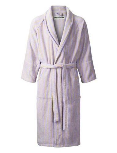 Bongusta Naram Bathrobe - Lilac & Neon Yellow Grå